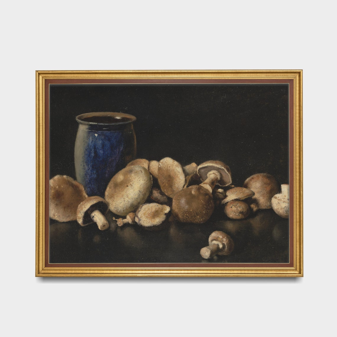 Vintage Still Life With Mushrooms Antique Kitchen Decor Farmhouse Print Wall Art Moody Rustic Fine Art - Image 2