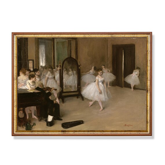Degas The Dancing Class Ballerinas Rehearsing in a Studio Oil Print