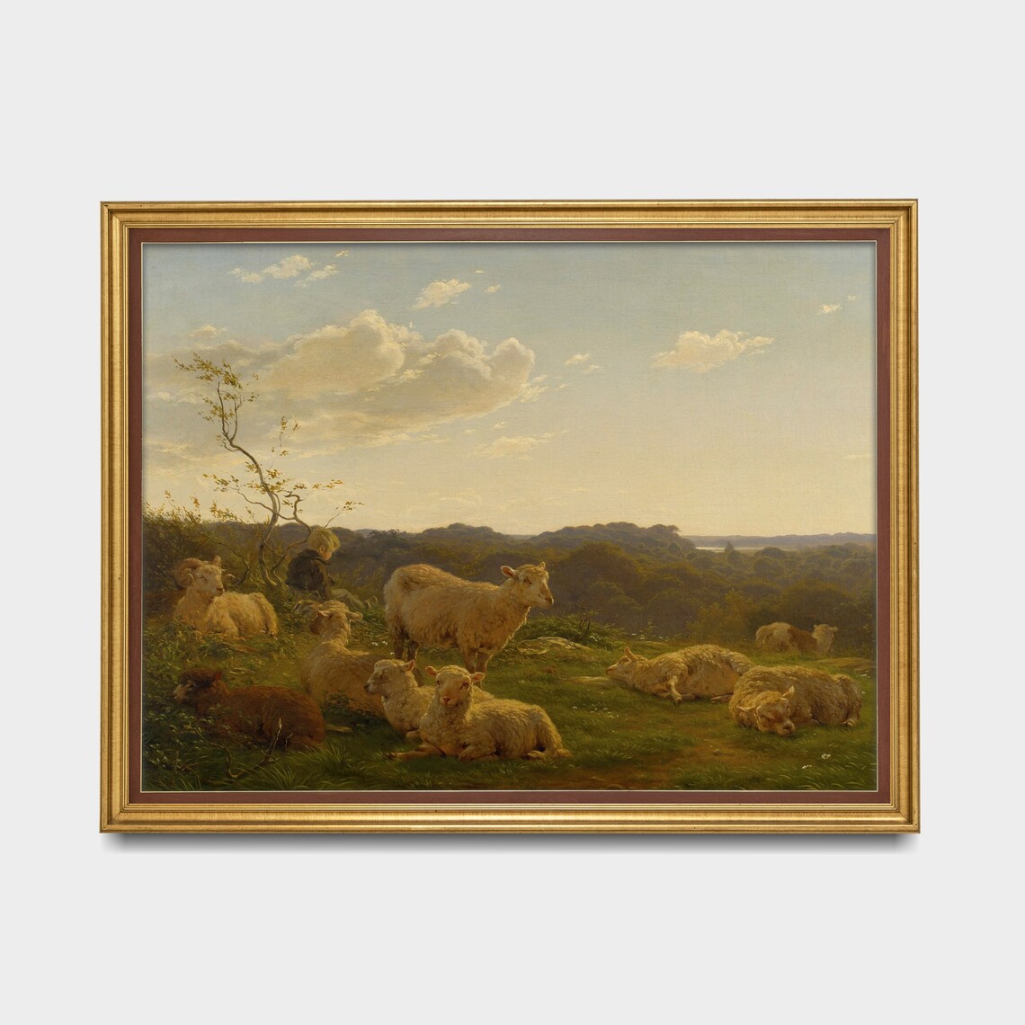 Vintage Sheep Antique Landscape Animal Lover Poster - Image 3