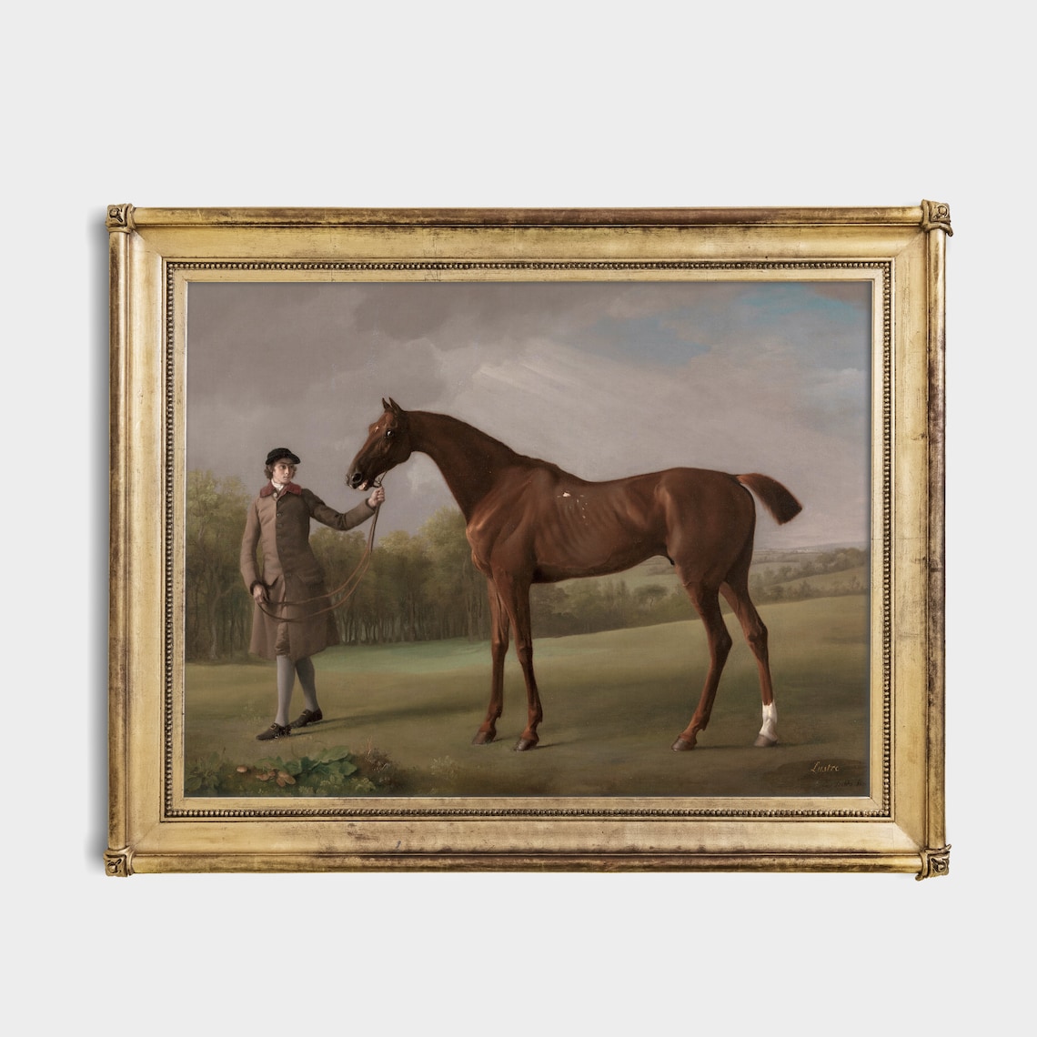 Groom Leading Chestnut Horse Paddock Vintage Equestrian Poster - Image 2