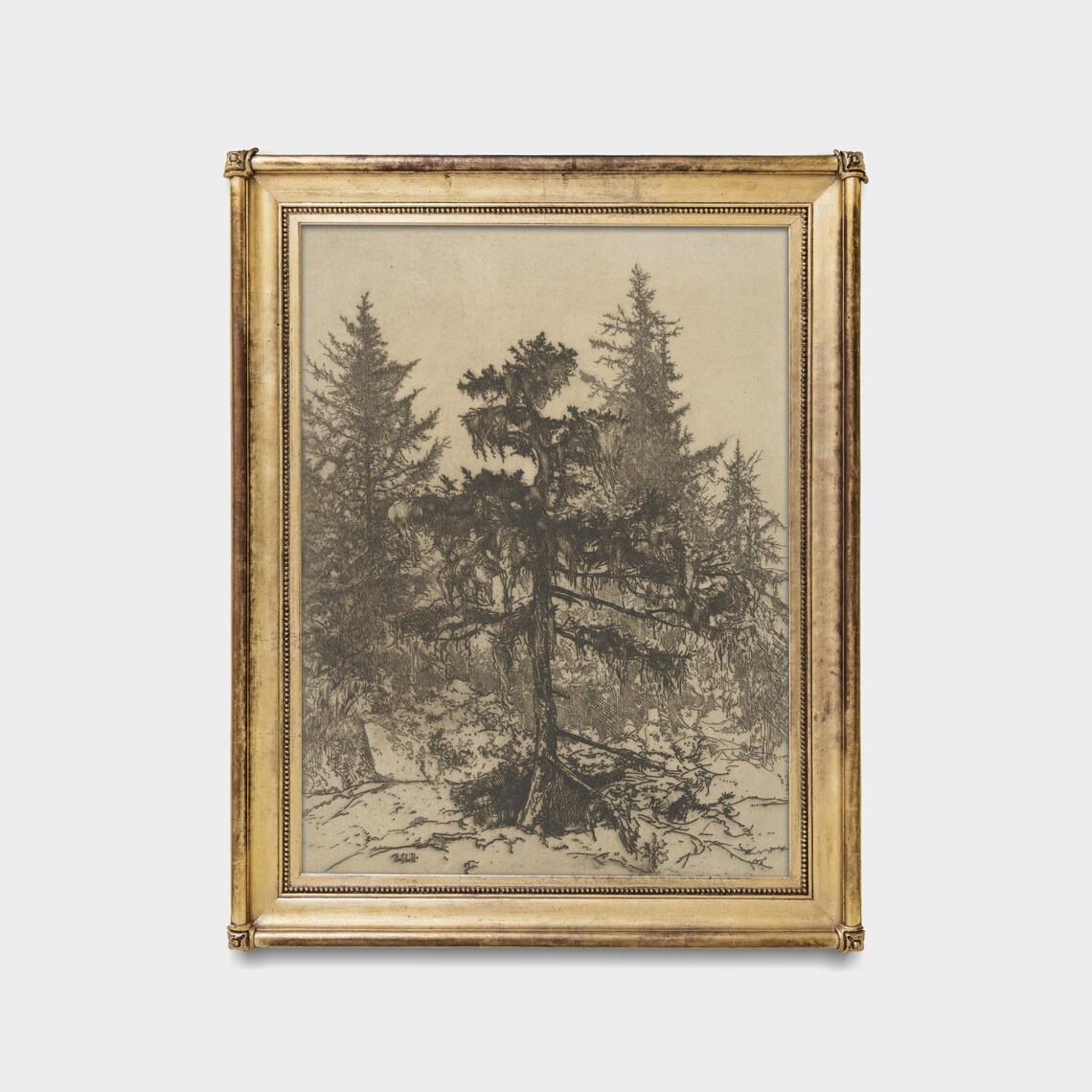 Wooded Landscape Vintage Sketch Drawing Art Print - Image 5