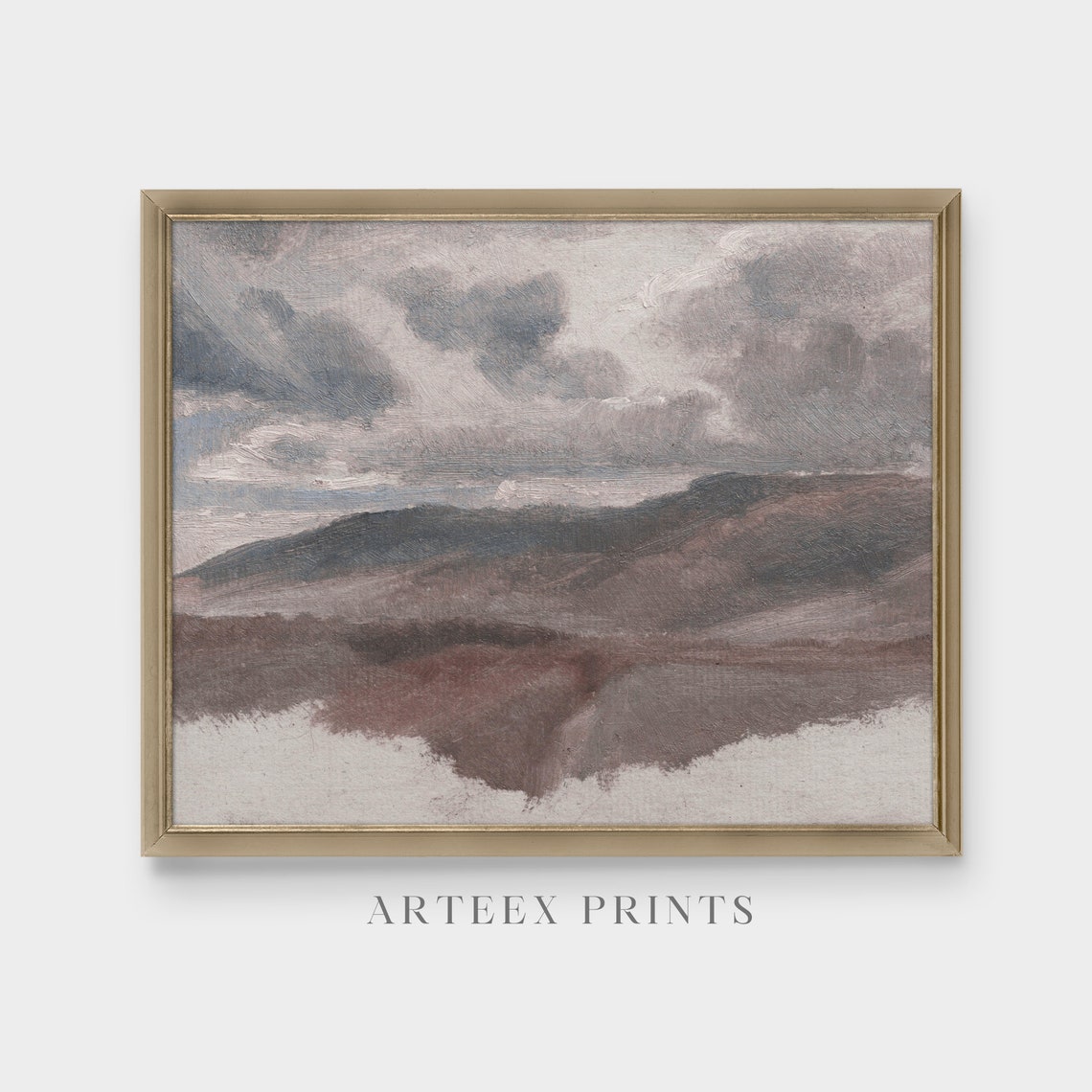 Brooding Clouds Over Purple Hills Atmospheric Vintage Poster - Image 4