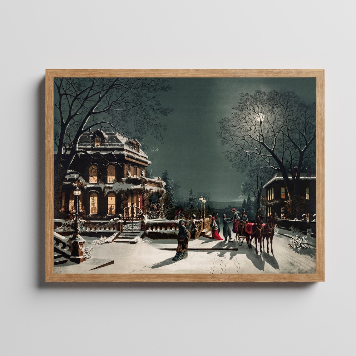 Christmas Eve Celebrations Vintage Wall Art Poster - Image 2