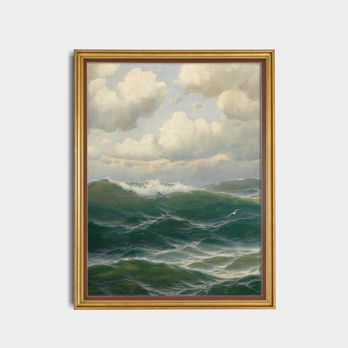 Vintage Seascape Painting and Ship Art Print - Image 3