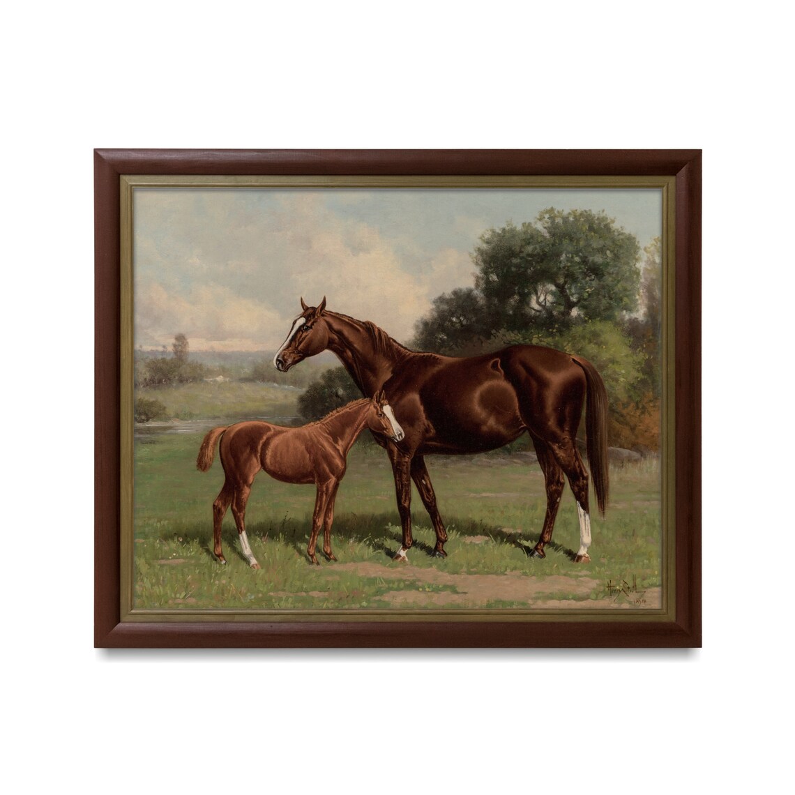 Vintage Horses Art Print, Rustic Farmhouse Decor - Image 3