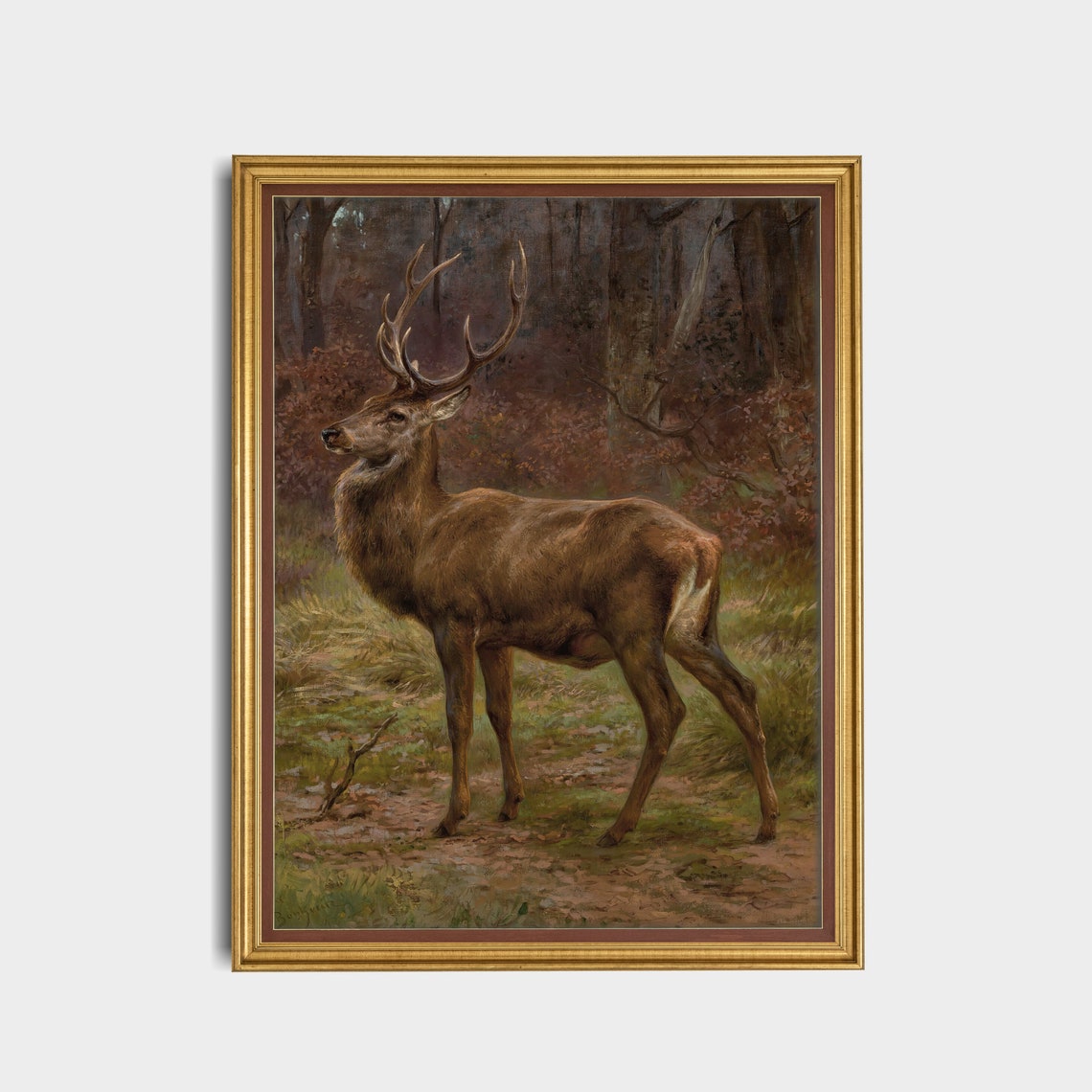 Majestic Red Deer Stag With Grand Antlers in the Forest Poster - Image 3
