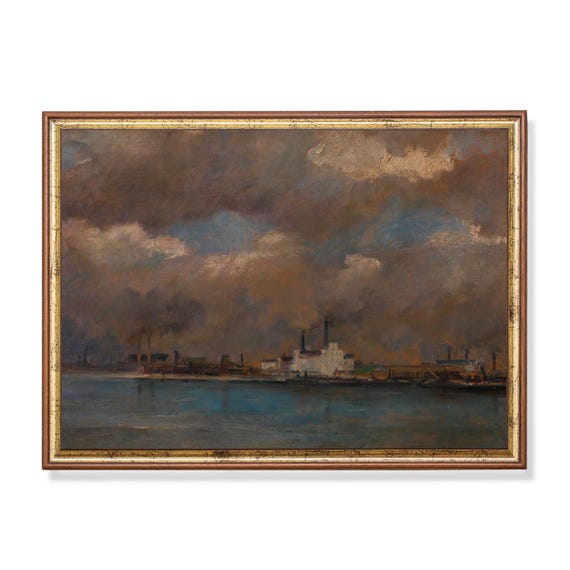 Printed And Shipped Vintage Landscape Painting Antique Landscape Scenery Moody Rustic Art Physical Prints Vintage Home Decor