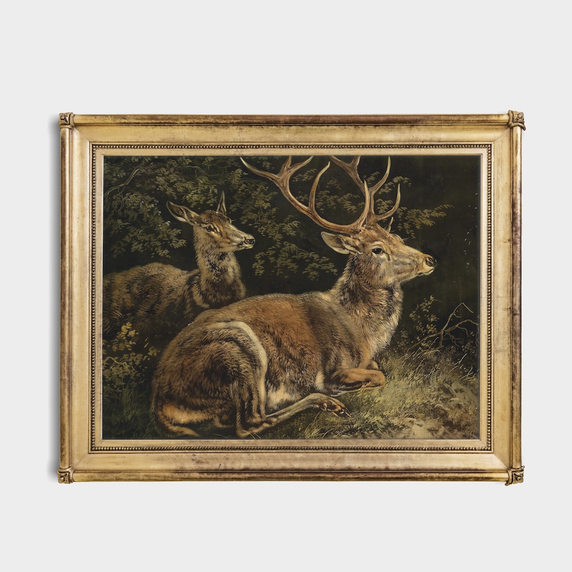 Vintage Deer Painting, Rustic Animal Art Print - Image 2