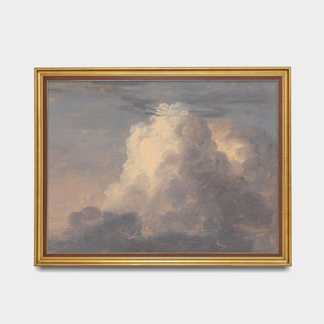 Towering White Cumulus Cloud Study Vintage Sky Painting Poster - Image 3
