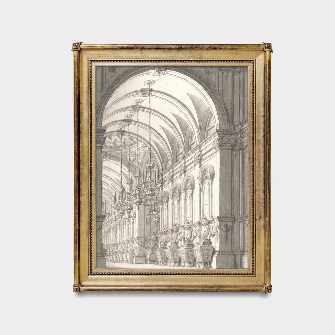 Vintage Architecture Sketch, Antique Neutral Art Print - Image 4