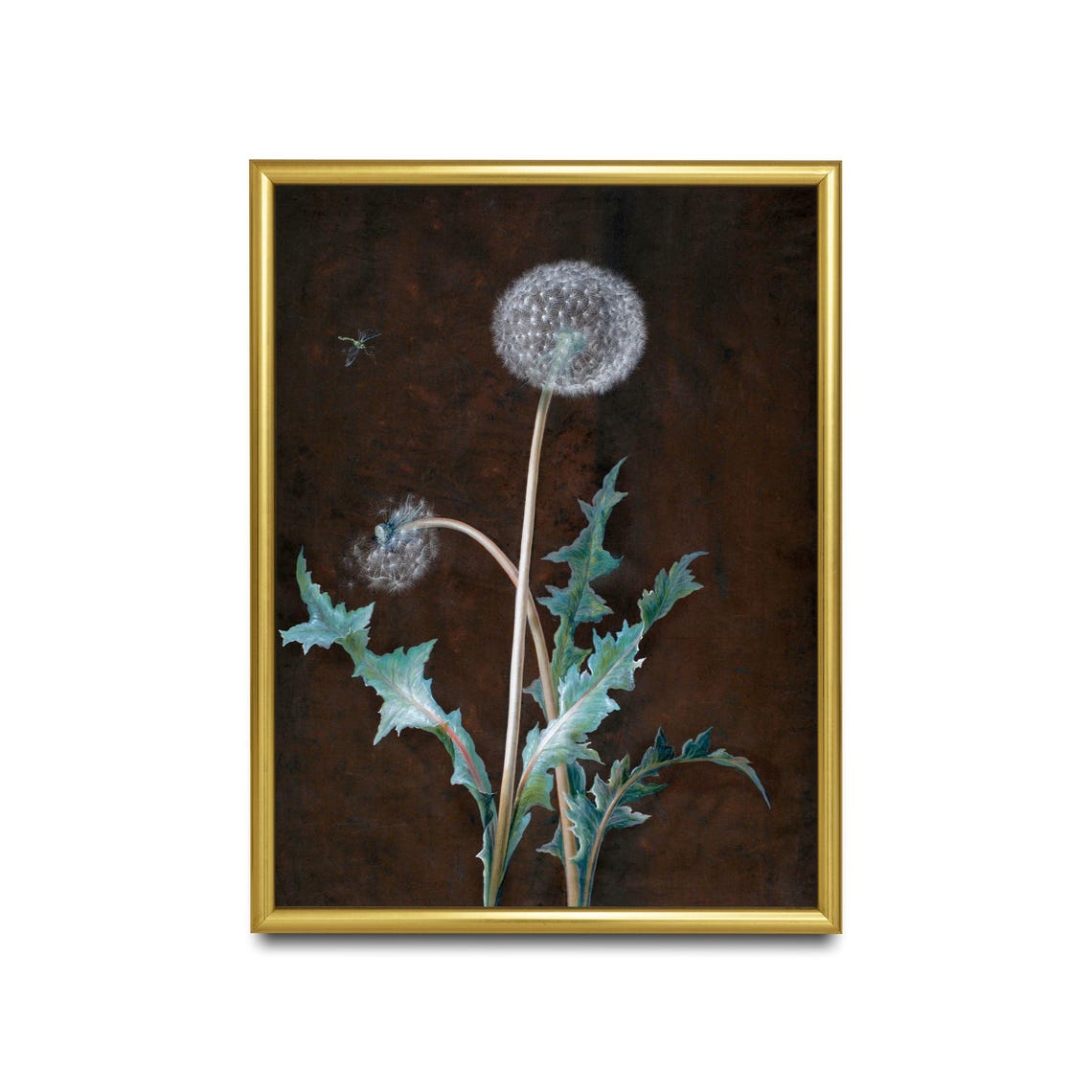 Wild Dandelion Seed Head Moody Botanical Dark Floral Wall Poster - Image 2