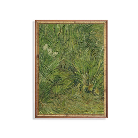 Printed And Shipped Vintage Landscape Painting Garden With Butterflies Antique Art Print Living Room Decor Van Gogh