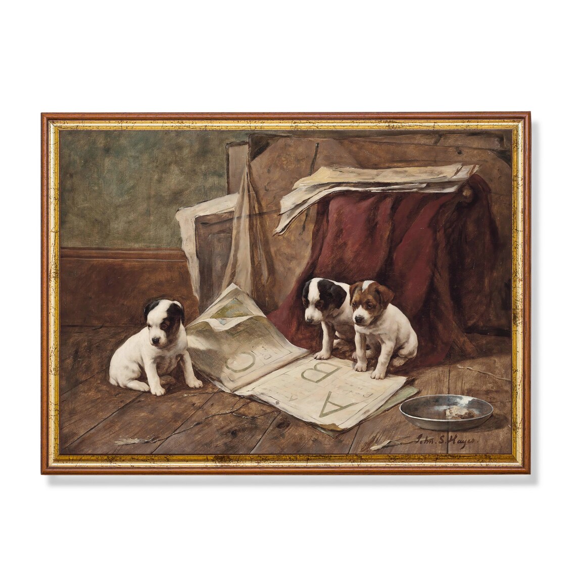 Dog Painting Vintage Animal Gift Art Print