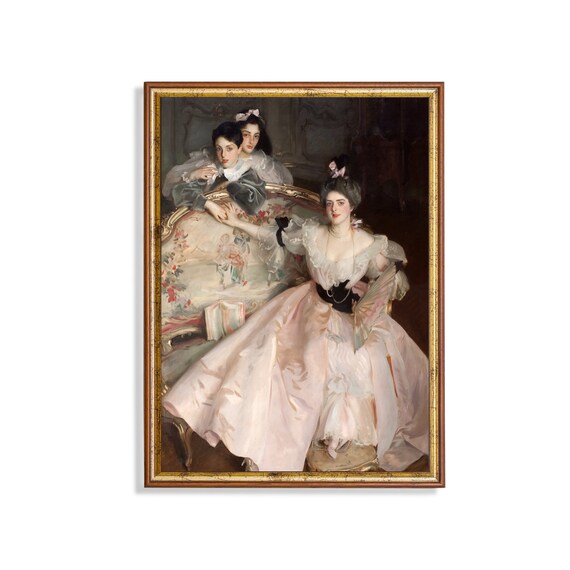 Mother and Daughters by John Singer Sargent Classic Art Poster