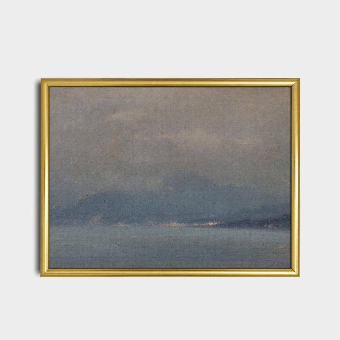 Misty Seascape Foggy Ocean Mountains Moody Coastal Marine Poster - Image 2