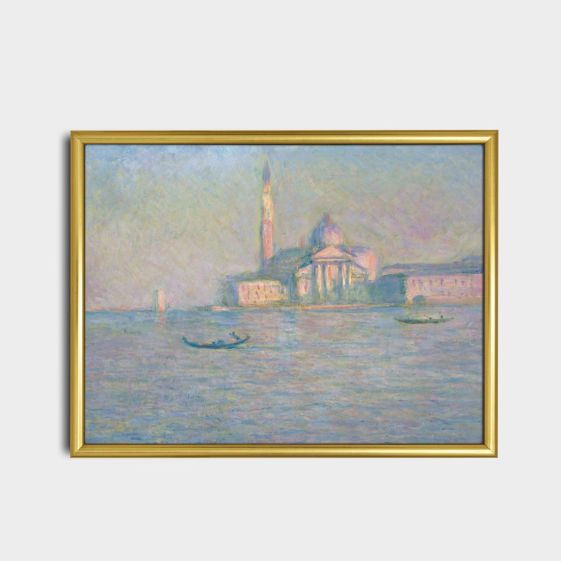 Print And Ship Vintage Landscape Painting Antique Nature Print Mailed Art Italian Landscape Church Of San Giorgio Maggiore Venice - Image 2