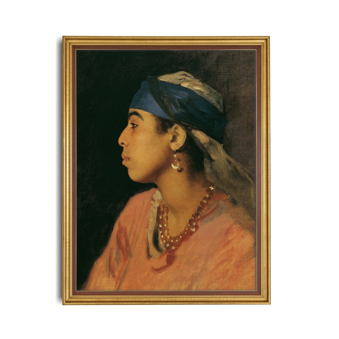 Vintage Portrait Painting of Antique Woman, Art Print - Image 2