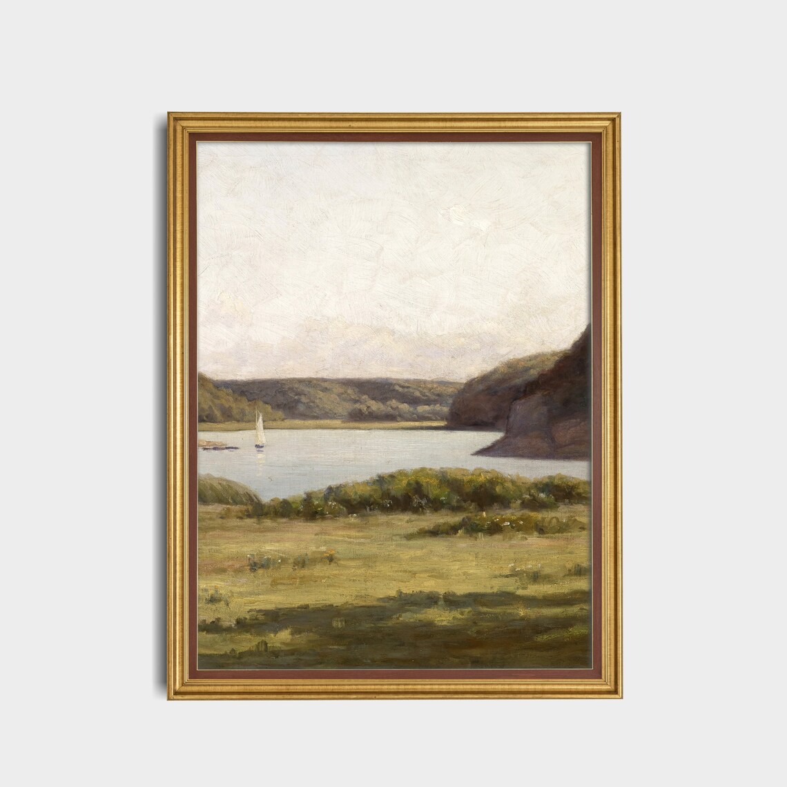 Green Landscape Painting Vintage Country Decor Art Print - Image 2