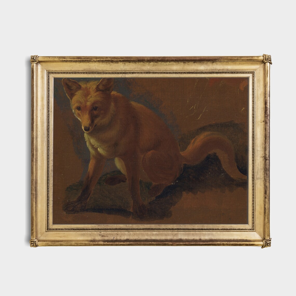 Vintage Fox Painting, Moody Rustic Animal Art Print - Image 4