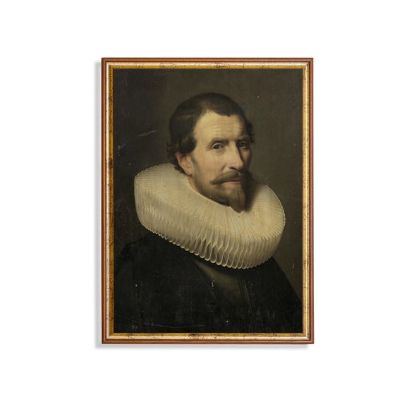 Printed And Shipped Vintage Gentleman Portrait Antique Man Portrait Physical Art Prints Oil Painting Print Moody Rustic Fine Art