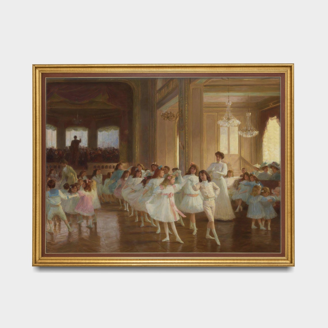 Print And Ship Vintage Figurative Print Antique Wall Art Childrens Dance At Studio Victorian Art Mailed Print Dance Room Decor - Image 2