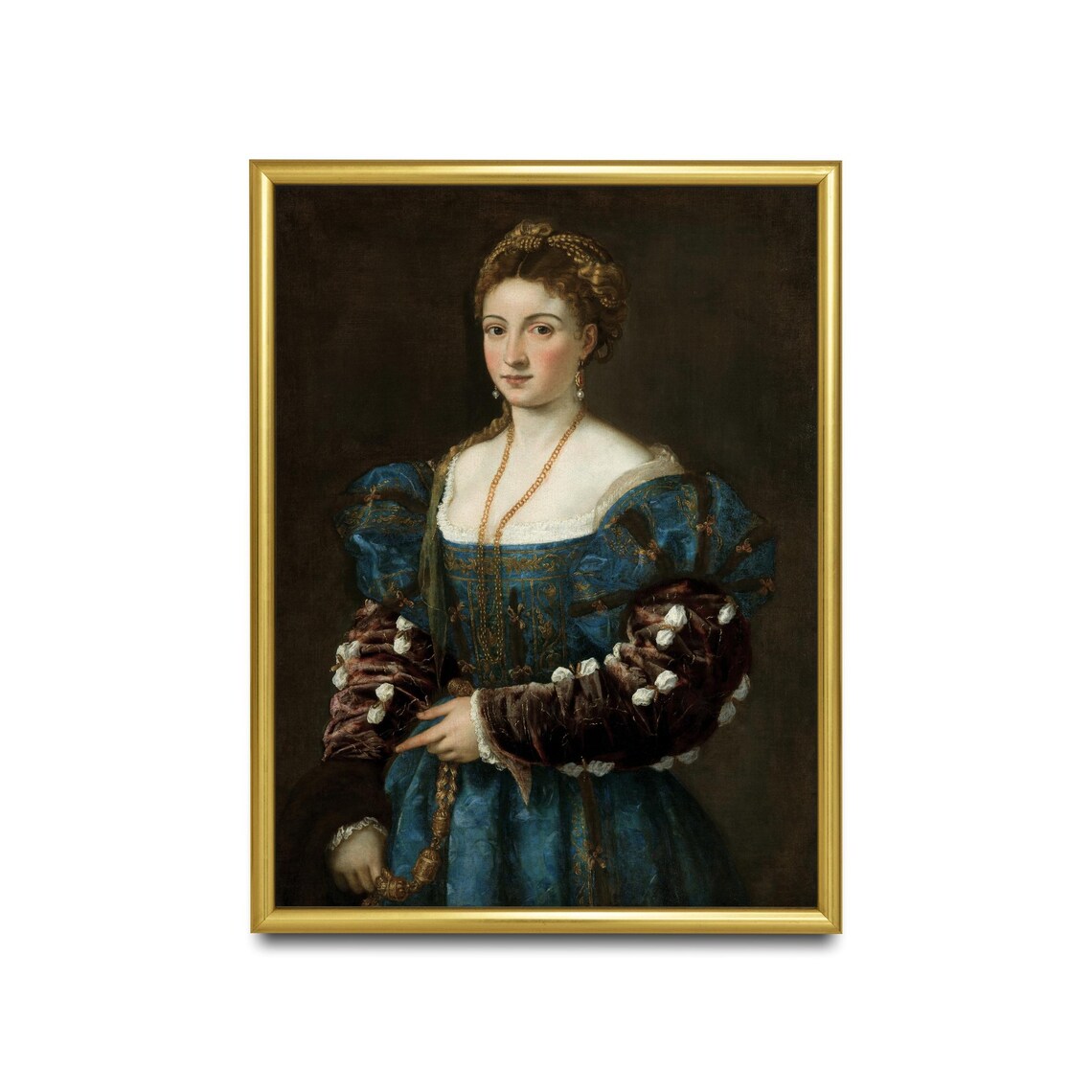 Mailed Print Vintage Portrait Painting Antique Woman Portrait Print And Ship Moody Rustic Print Portrait Of A Lady La Bella - Image 2