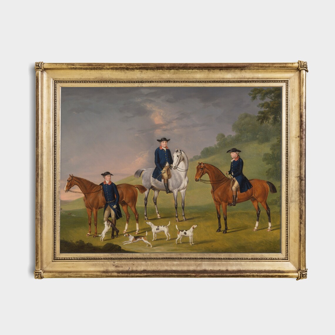 Vintage Horse and Dogs, Antique Equestrian Art Print - Image 2