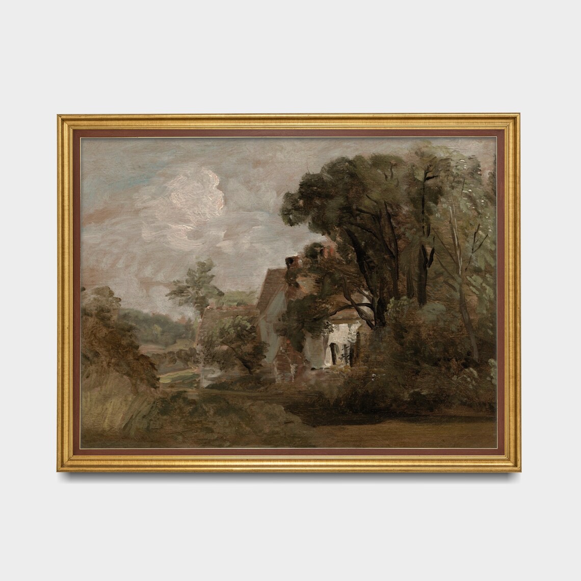Vintage Summer Landscape Art Print, Farmhouse Cottage - Image 3