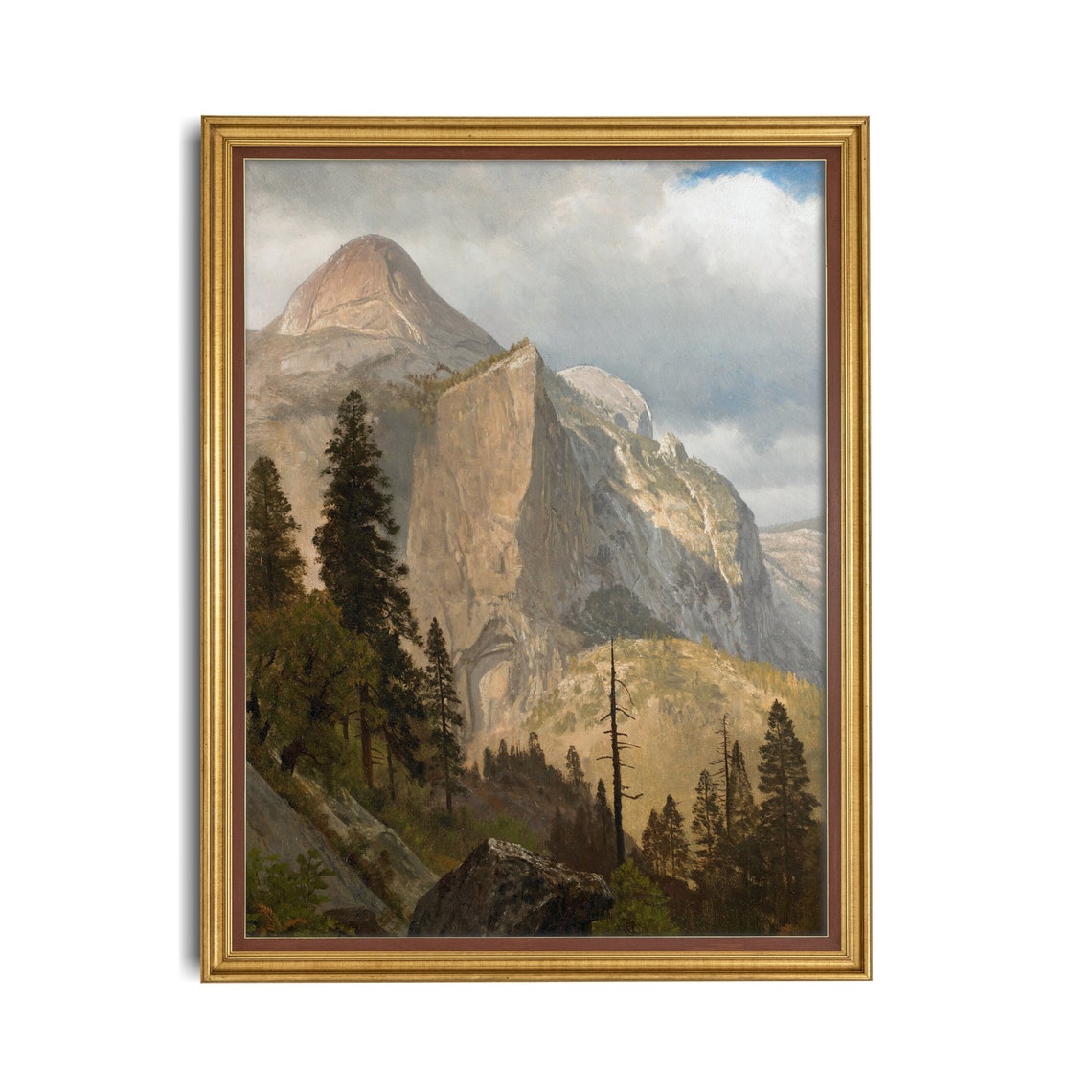 Granite Cliffs and Towering Pines in a Mountain Valley Poster - Image 2