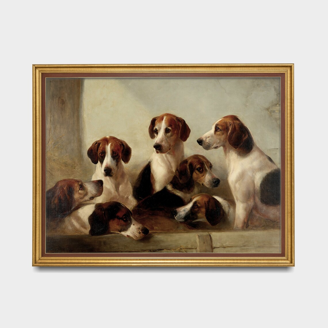 Vintage Dog Painting, Antique Rustic Farmhouse Art Print - Image 5