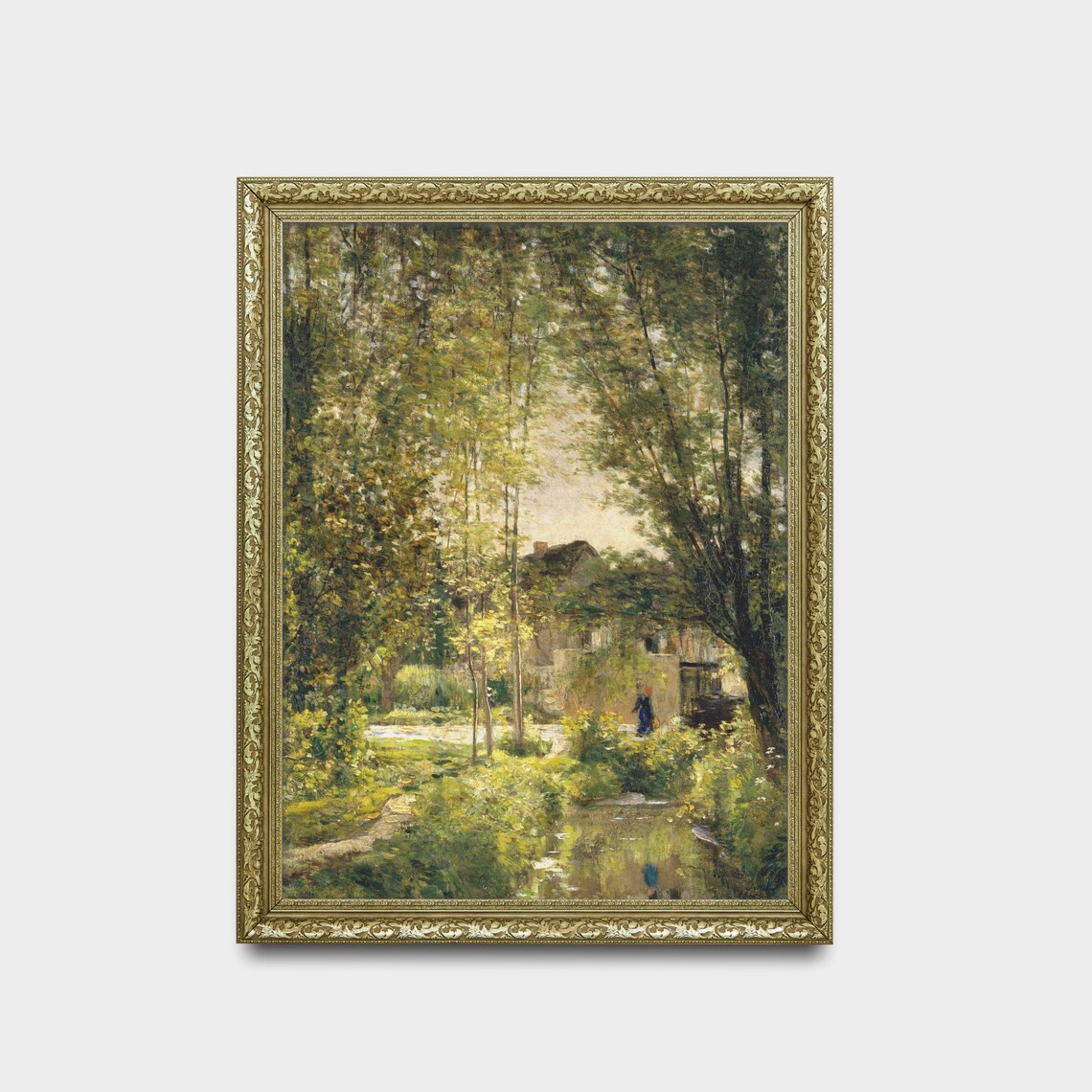 Vintage Country Landscape River Wall Art Print - Image 2