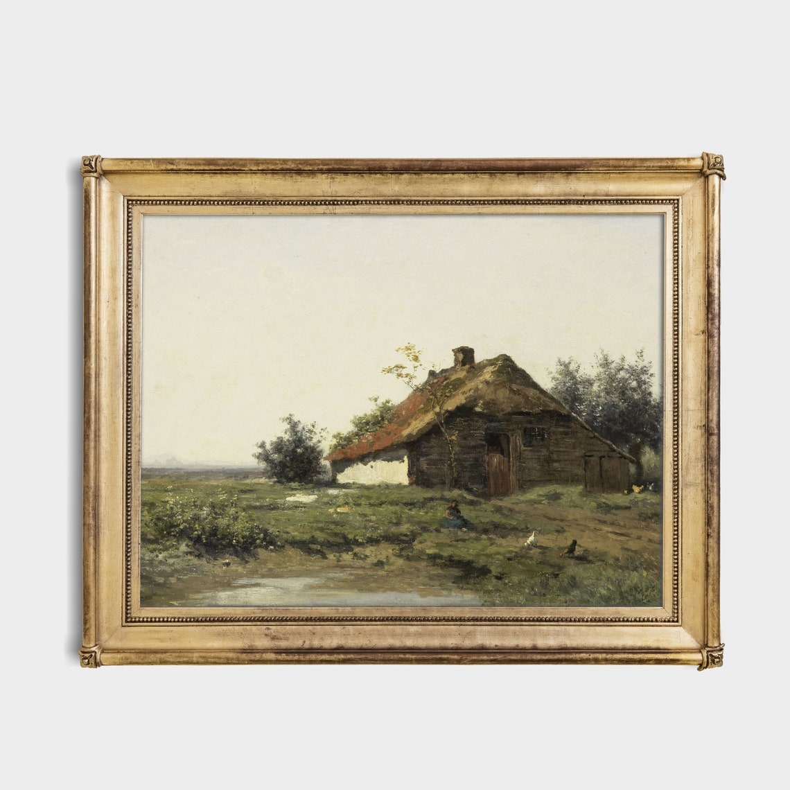 Thatched Cottage Standing on an Open Heath Farm Scene Poster - Image 2