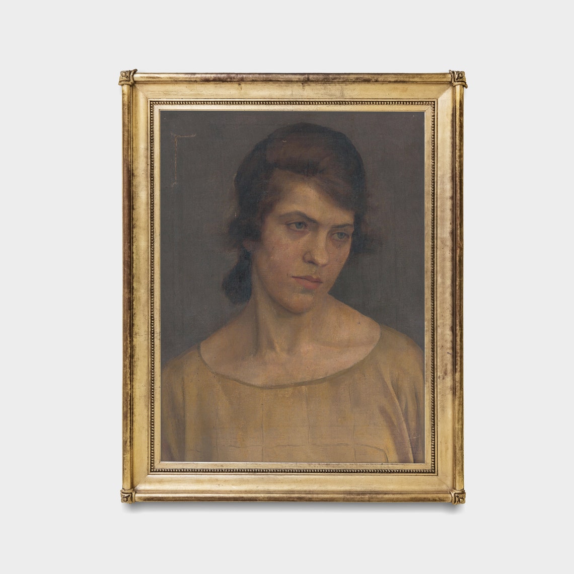 Vintage Portrait Painting Antique Woman Portrait Rustic Oil Painting Wall Art Living Room Fine Art - Image 4
