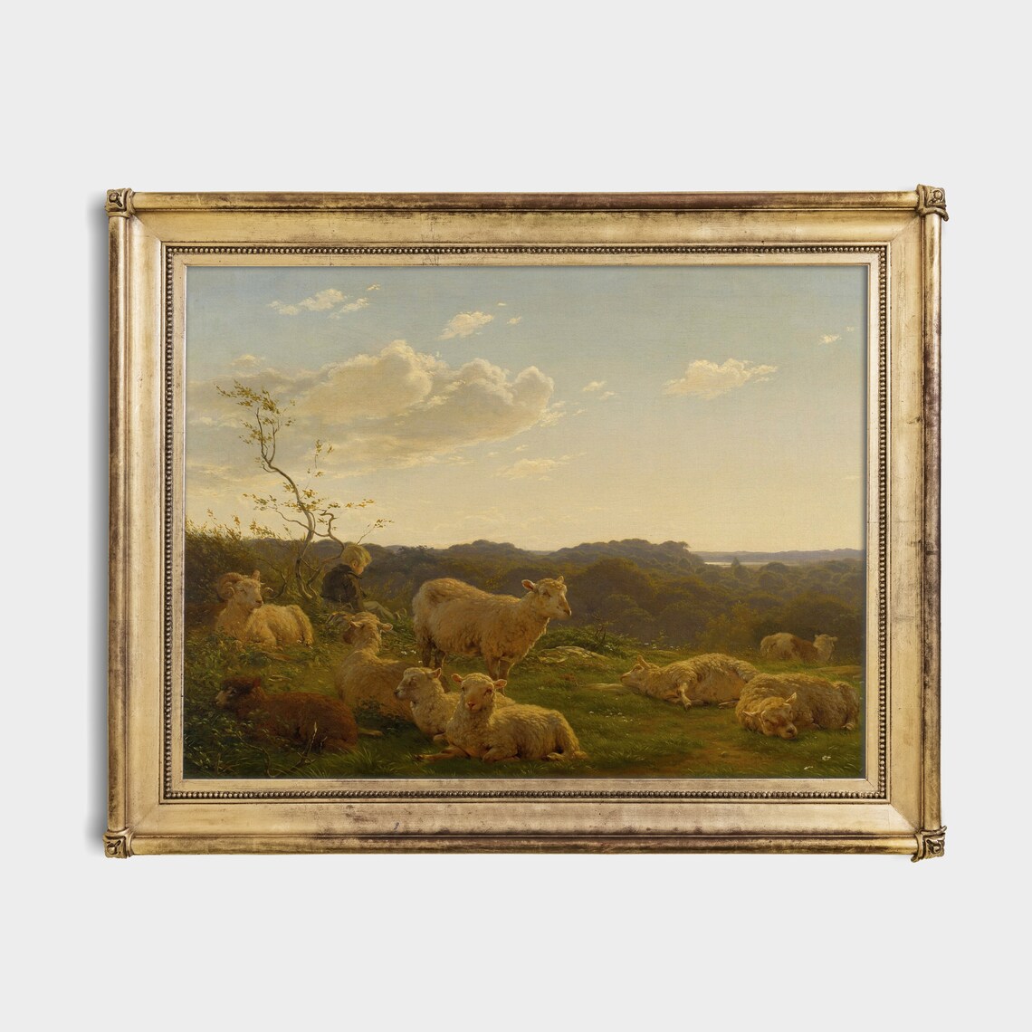 Vintage Sheep Antique Landscape Animal Lover Poster - Image 2