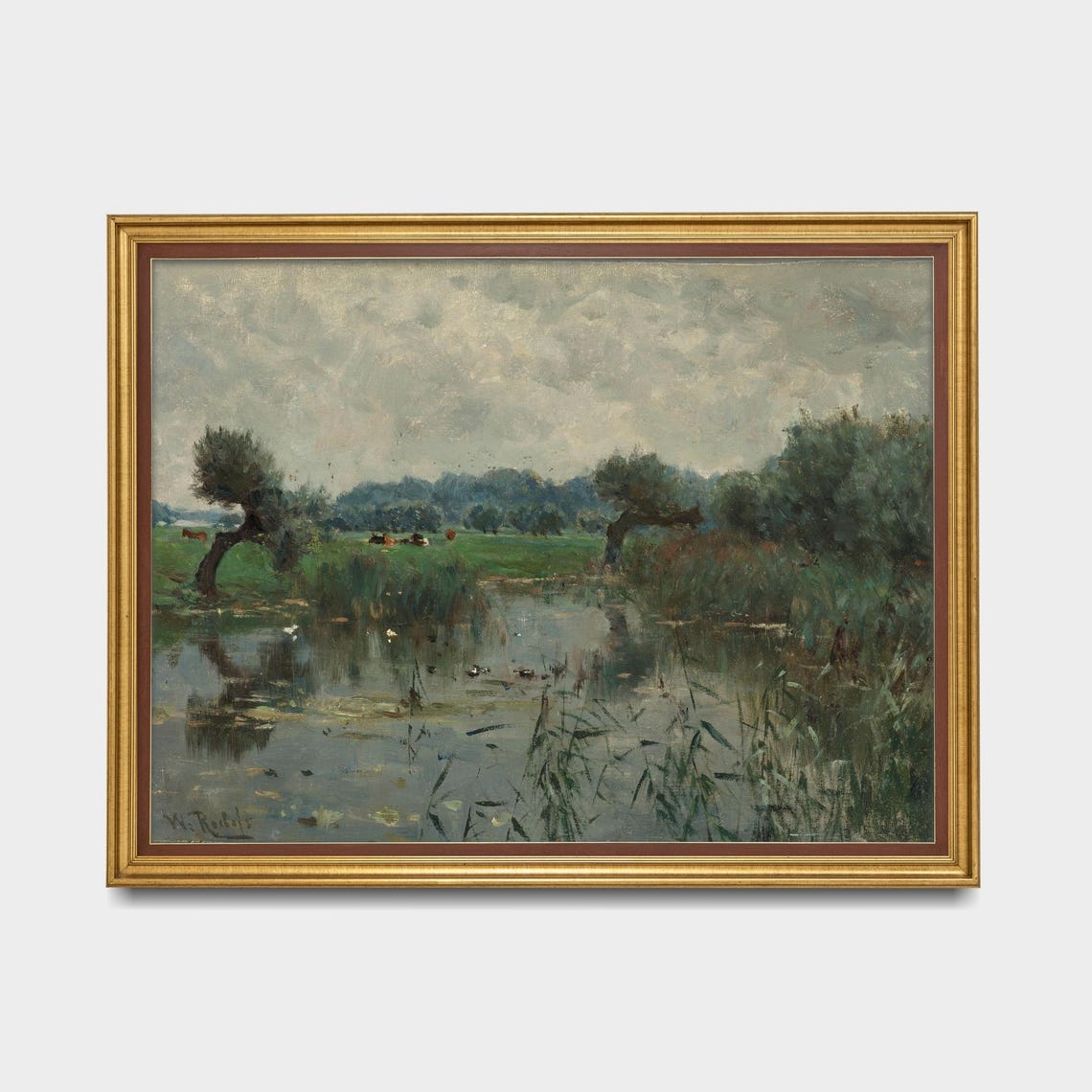 Water Meadows River Scene Willem Roelofs Dutch Landscape Poster - Image 5