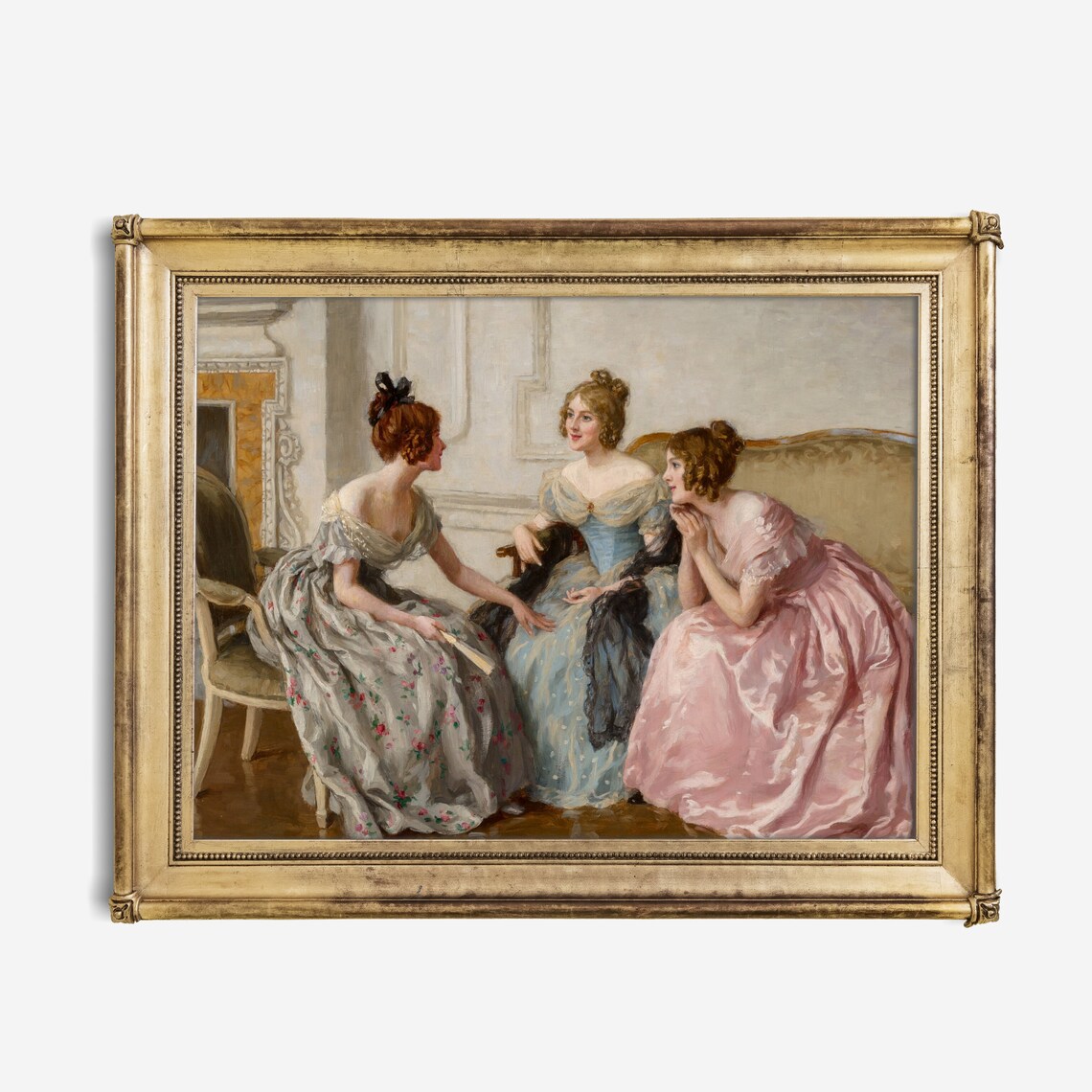 Printed And Shipped Vintage Portrait Painting Antique Women Portrait Rustic Oil Painting Print 19th Century Art Mailed Print - Image 2