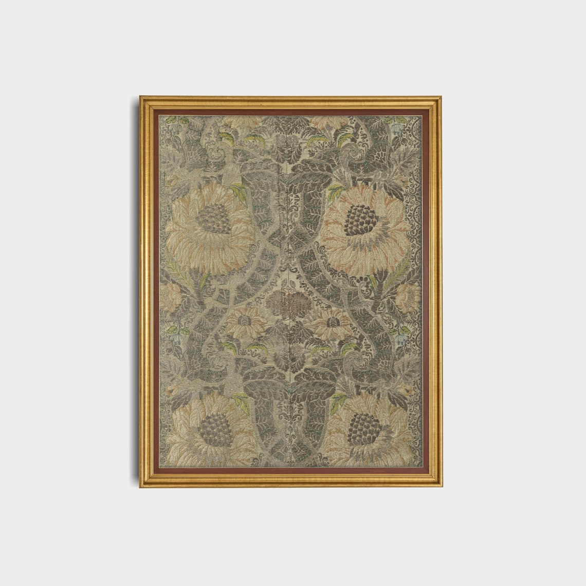 Sunflower Tapestry Floral Pattern Vintage Decorative Textile Poster - Image 2