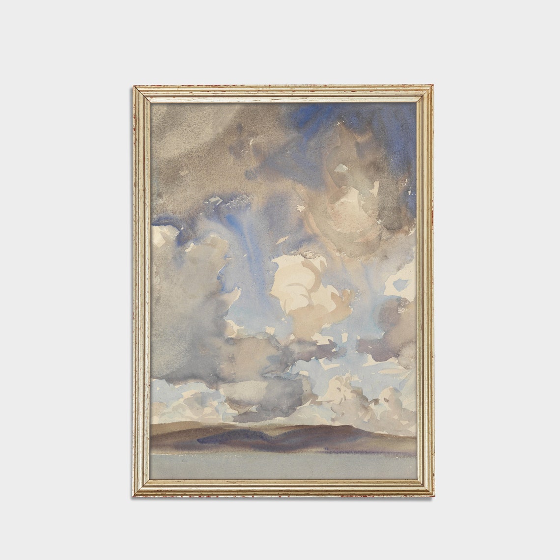 Vintage Cloud Study Antique Sky Painting Wall Art Rustic Print Farmhouse Decor 18th Century Fine Art - Image 2