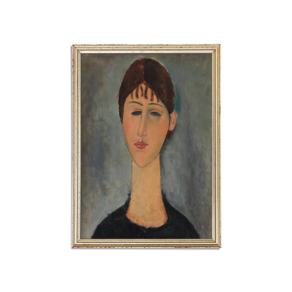 Printed And Shipped Vintage Portrait Painting Antique Woman Portrait Moody Rustic Oil Painting Classic Portrait Physical Print - Image 4