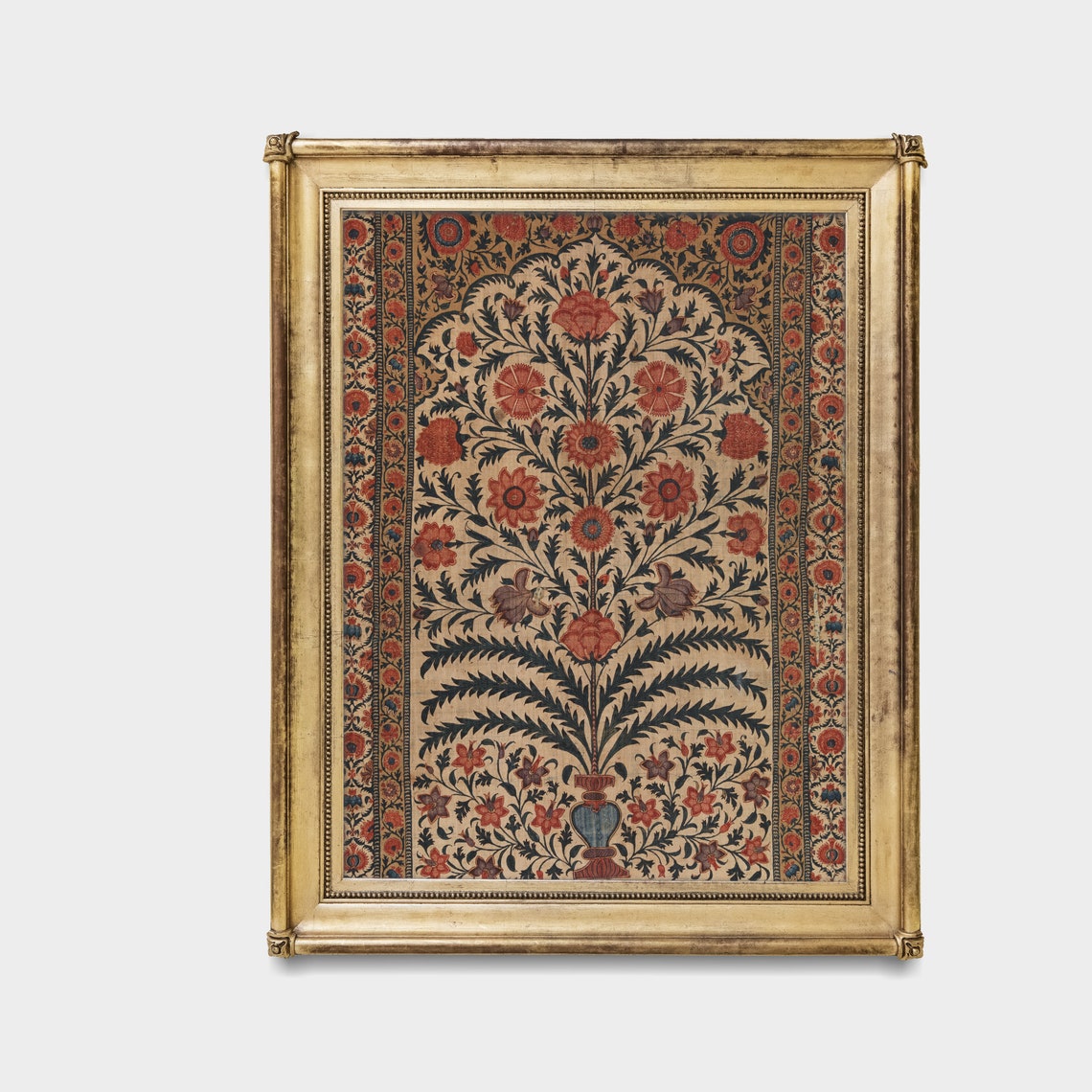 Antique Tree of Life Floral Textile Panel Vintage Botanical Poster - Image 5