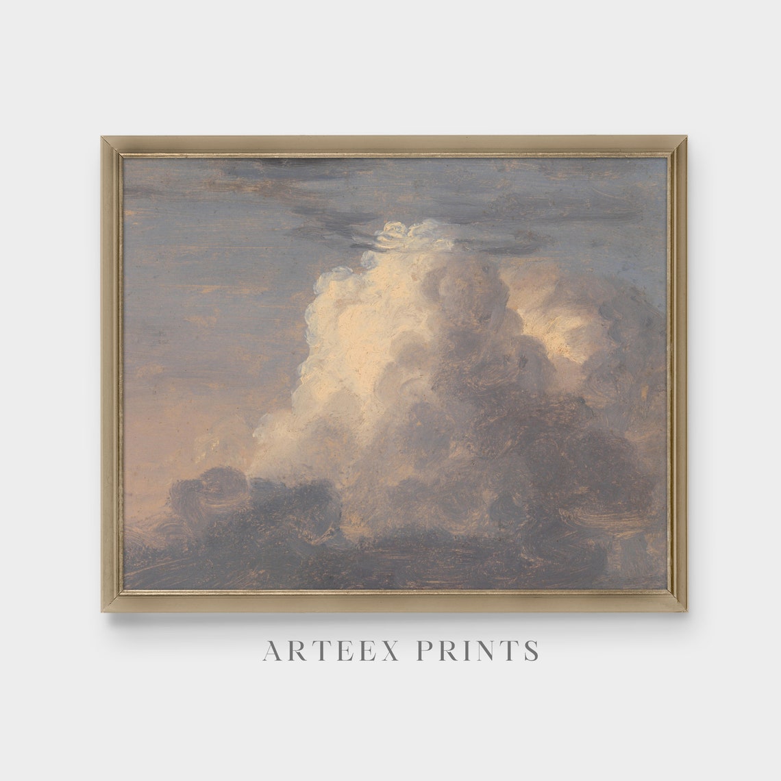 Towering White Cumulus Cloud Study Vintage Sky Painting Poster - Image 5