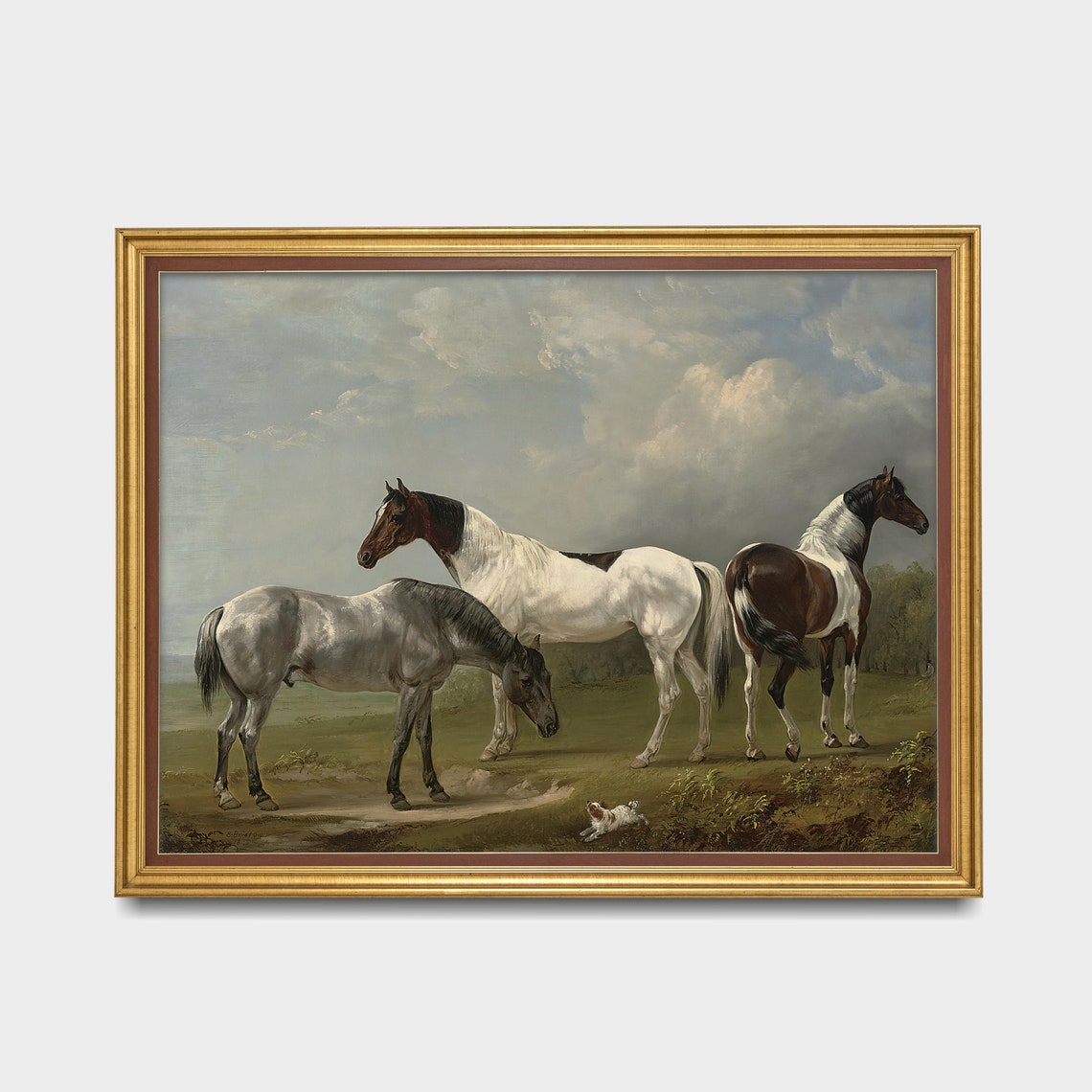 Vintage Horse Painting Antique Equestrian Print Farmhouse Decor Instant Wall Art 17th Century Oil Painting Art - Image 3