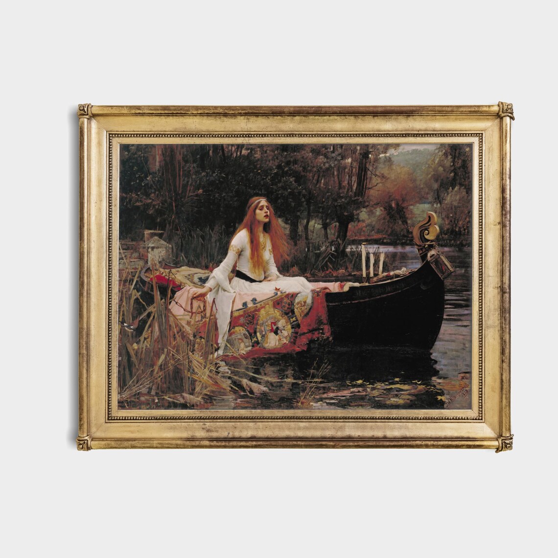 The Lady of Shalott in Her Boat Vintage Mythology Art Reproduction Poster - Image 4