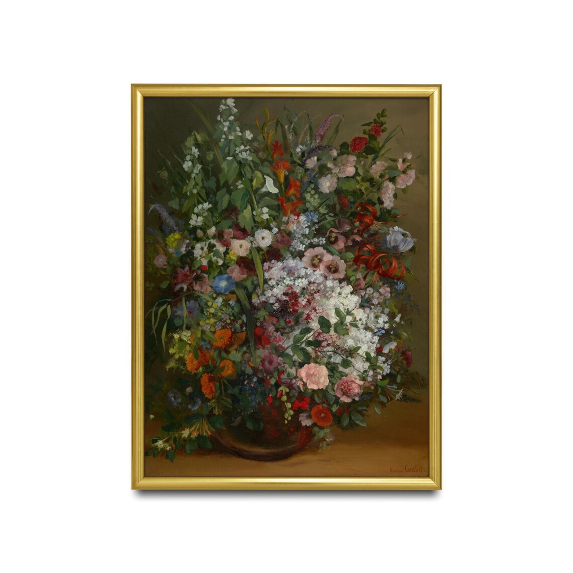 Lush Bouquet of Garden Flowers Classic Floral Still Life Poster - Image 2