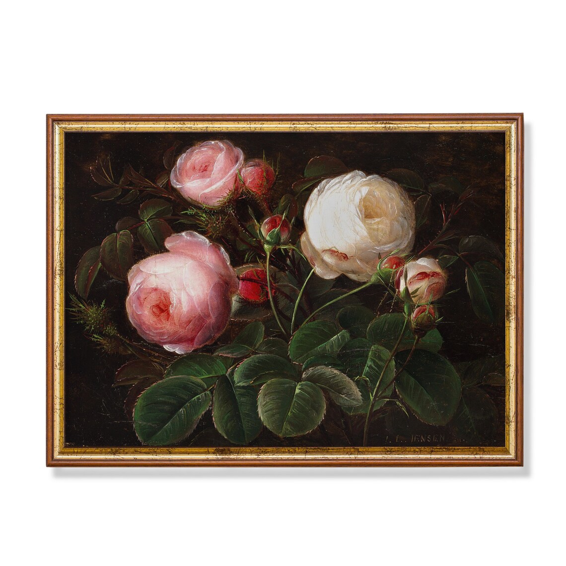 Still Life With Roses, Vintage Floral Art Print