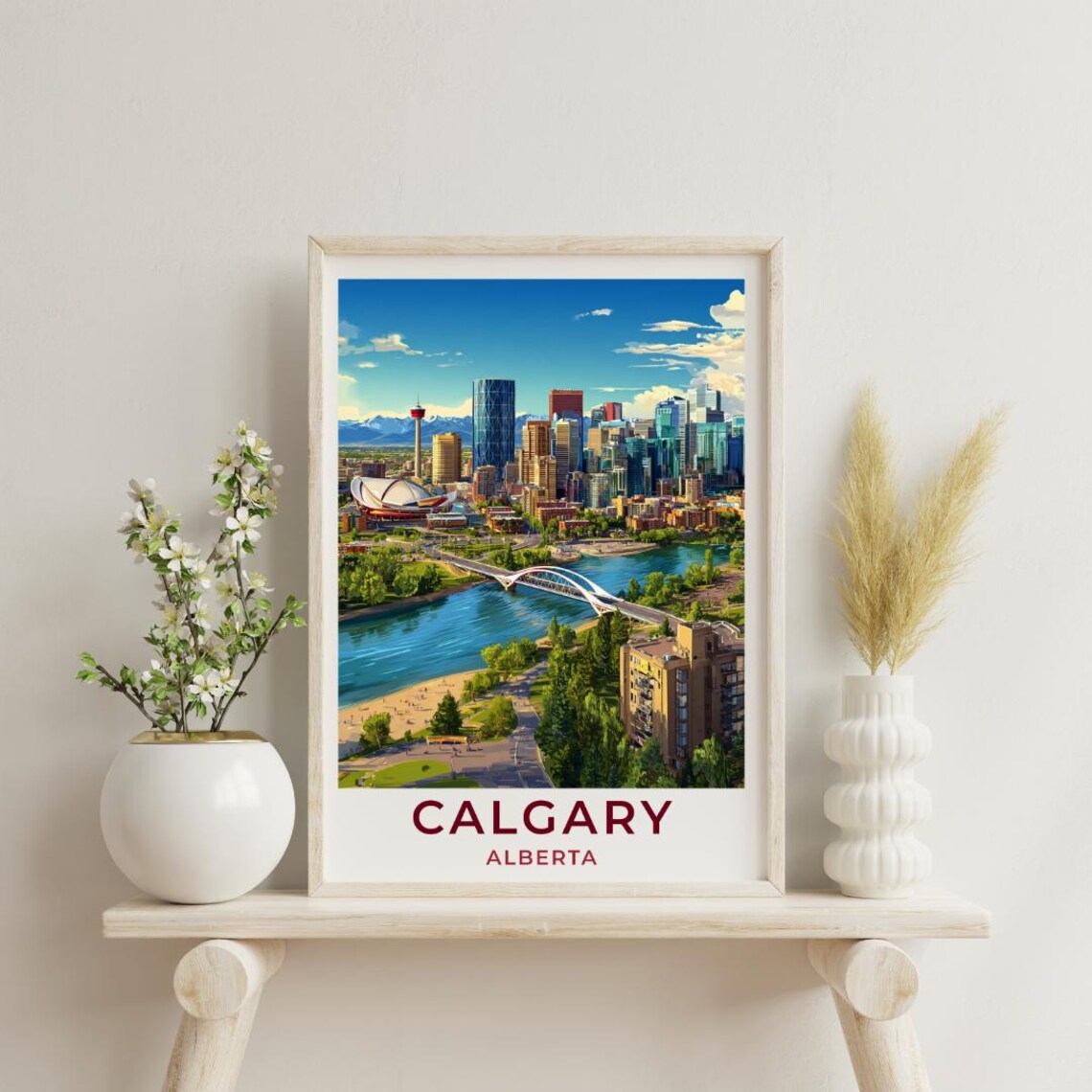 Calgary Vintage Travel Poster, Alberta Scenic