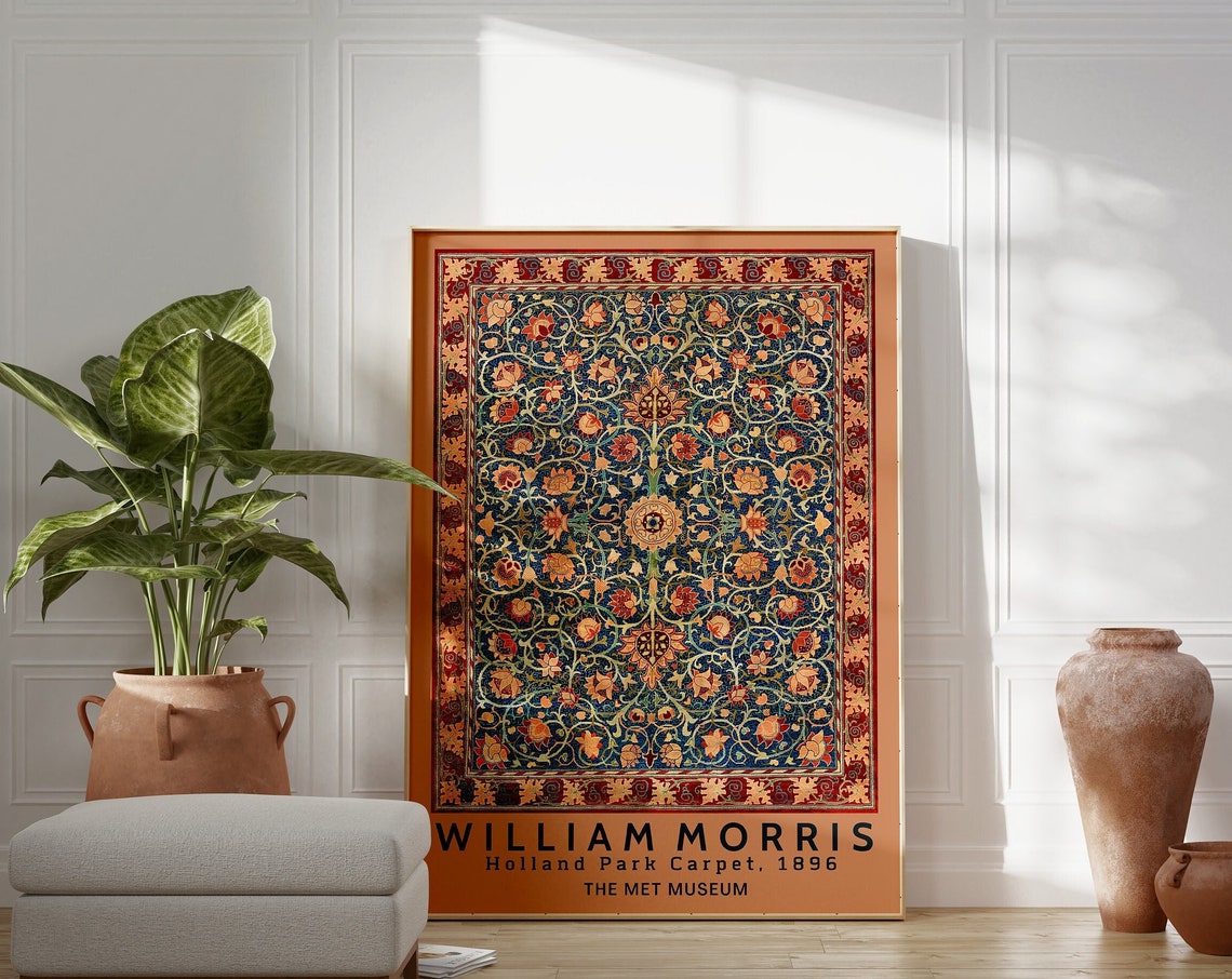 William Morris Holland Park Carpet 1896 Ornate Textile Poster