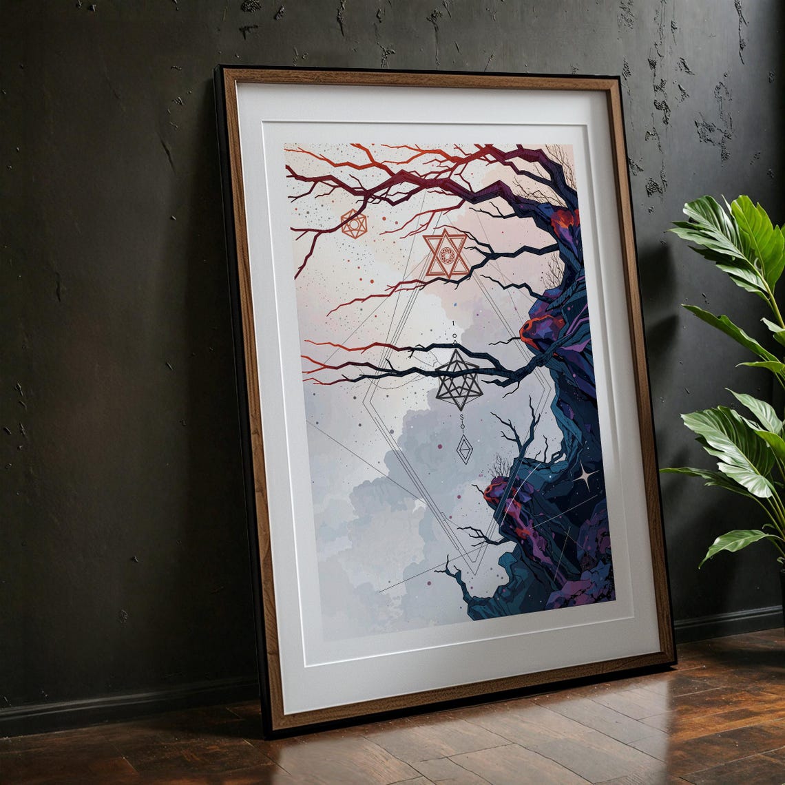 Mystic Geometric Tree Abstract