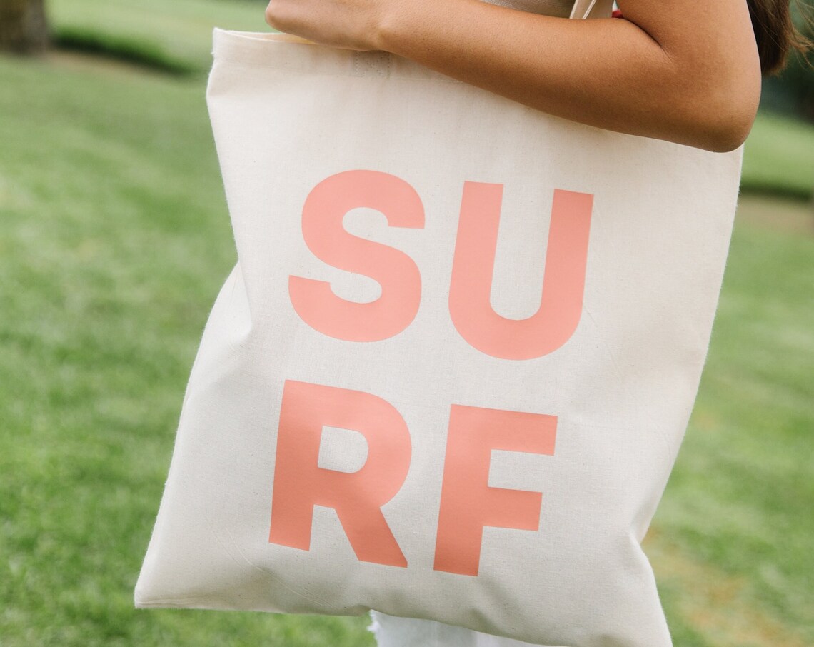 Surf Like A Girl Boho Surf Tote Bag Art Print
