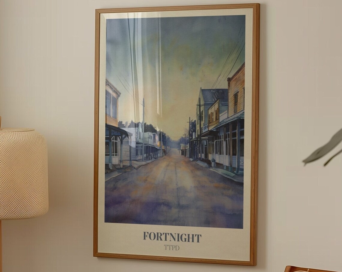 Taylor Swift Fortnight TTPD Dusk Main Street Watercolor Art Print